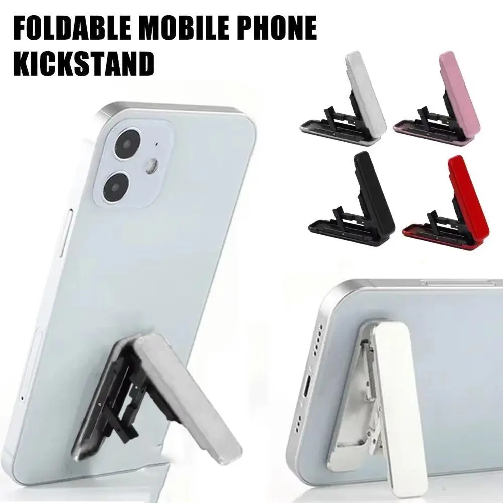 

New Plastic Mobile Phone Holder Black Silver Red Pink Foldable Cell Phone Stands Ultra Thin Phone Support Desktop