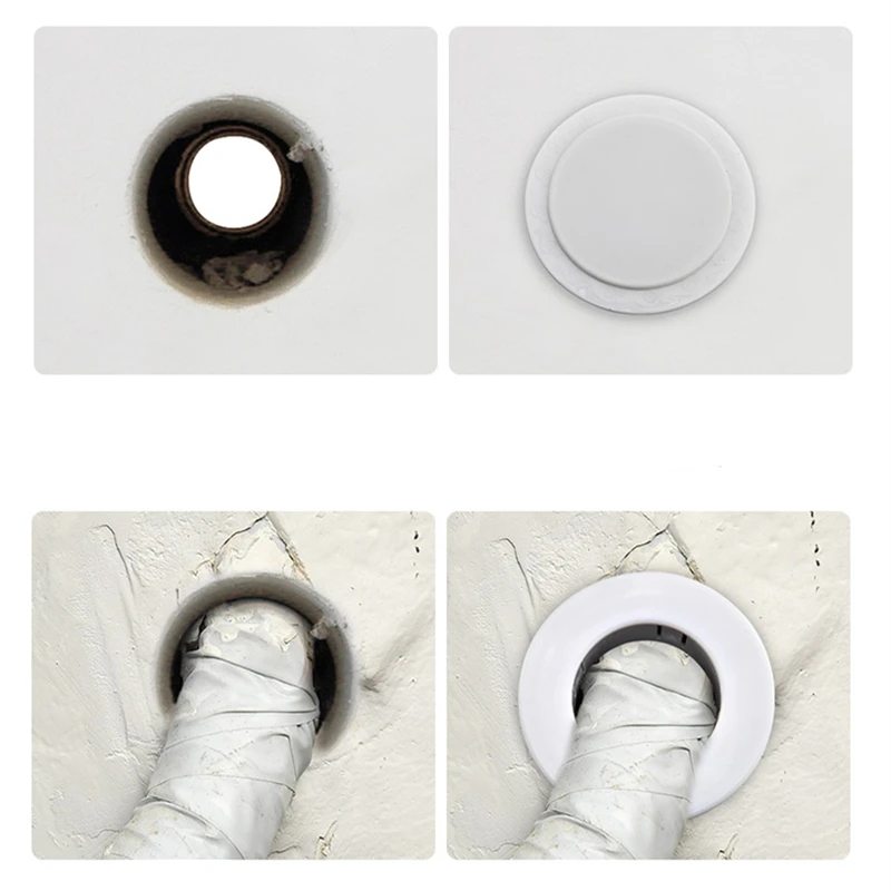 Plastic vent cover Reserved hole plugging Panel concealer round Air-conditioning pipe Dust plug Decor cap for Home office Hotel