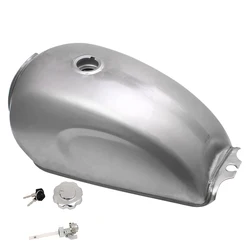 9L / 2.4 Gallon Universal Custom Motorcycle Cafe Racer Gas Fuel Tank Unpainted For Honda Yamaha BMW Kawasaki