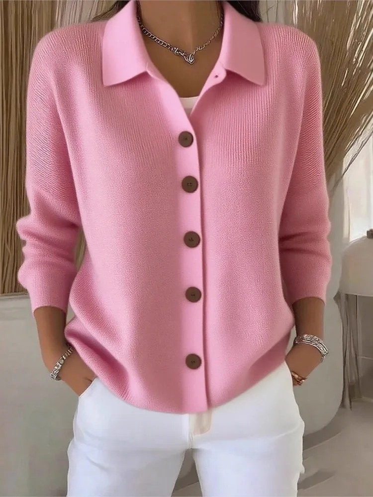 

Fashion Knitted Cardigan Button Women's Sweater Coat Autumn Winter New Solid Color Casual Fashion Female Versatile Street Wear