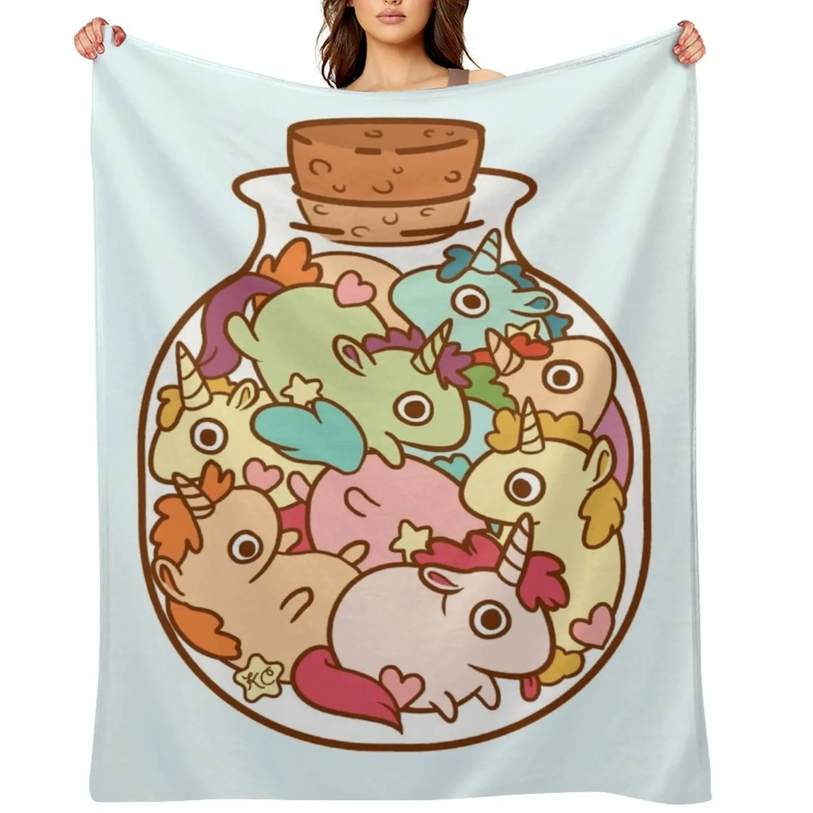 

Bottle of Unicorns Throw Blanket Luxury Brand Giant Sofa Beach Decorative Sofa Blankets