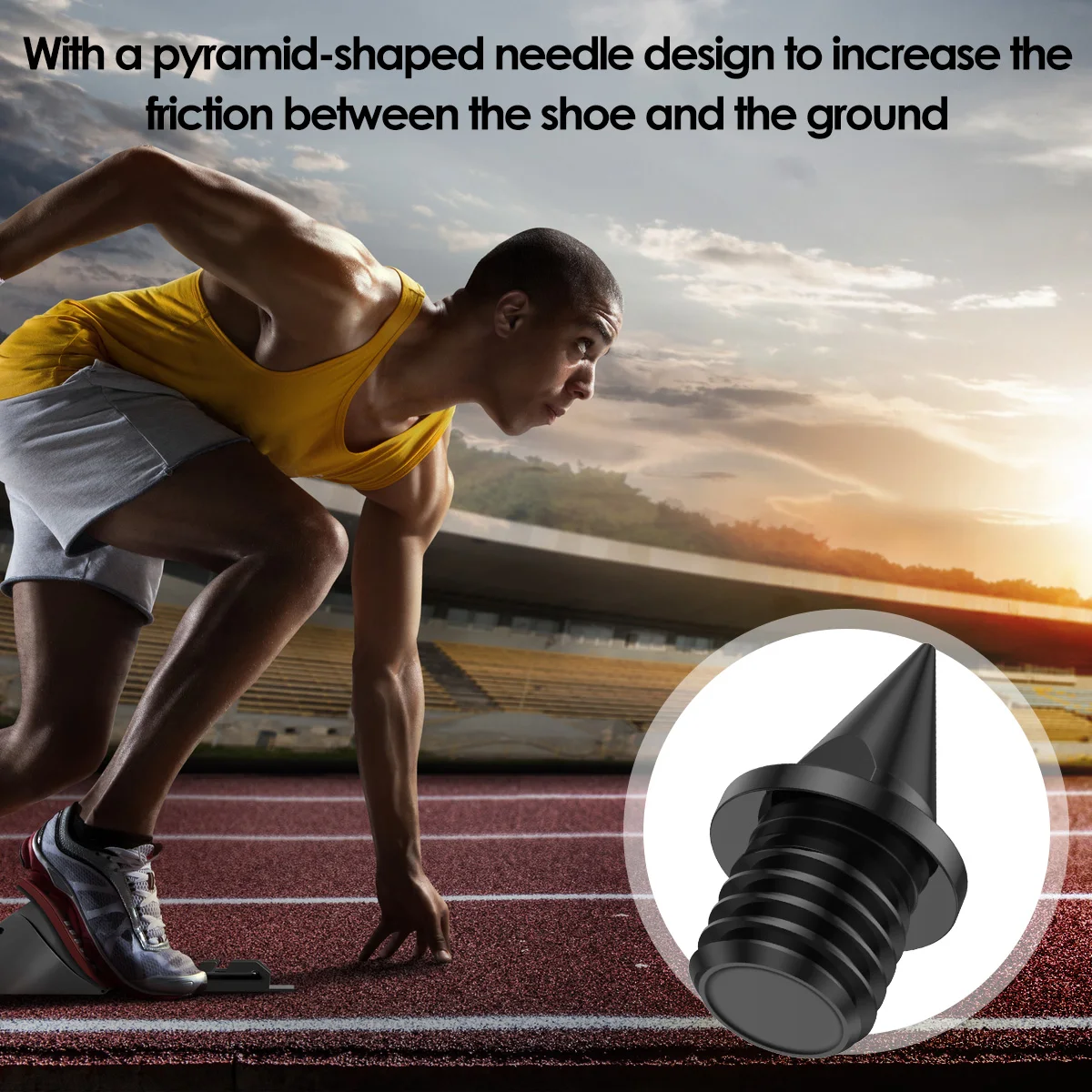 100Pcs Track Spikes Steel Wear Resistant Shoe Spikes Replacement Non-slip Lightweight Sport Shoes Spikes for Running Hiking