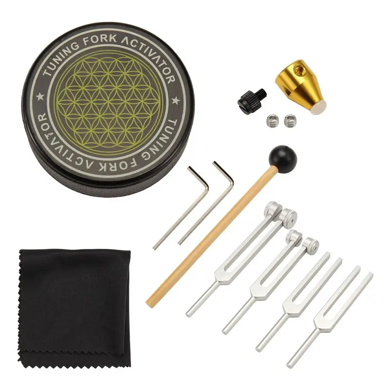 

B48B-Chakra Tuning Forks Set 4 Pack- 128Hz, 256Hz, 512Hz, 528Hz, For Sound Therapy For Healing, Keeps Body