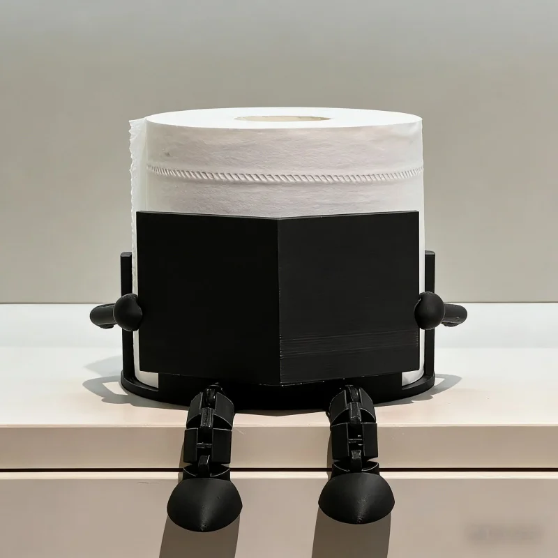 3D-Druckbarer Tragbarer Toilettenpapierhalter Badezimmer Bohrfreies Wasserdichtes Aufbewahrungsregal Toilettenpapier-Organizer Kreative Haushaltsartikel