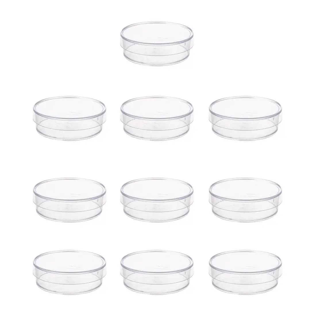 10 Pcs. 35Mm X 10Mm Steriel Plastic Met Deksel Voor Lb Plaat (Transparante Kleur)