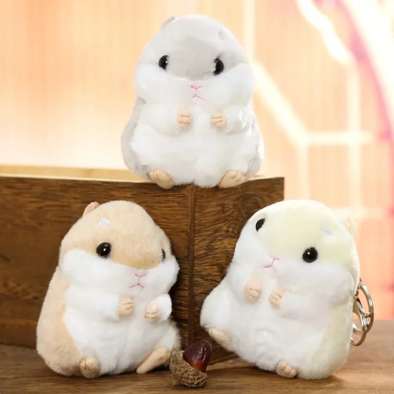 100mm soft hamster keychain bag pendant mouse doll trinket children's plush toy