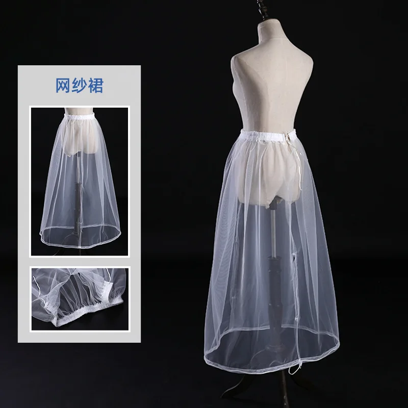 

Encrypted US Tulle Skirt Boneless Plinth European and American Style Wedding Dress Performance Skirt Length Slip Dress