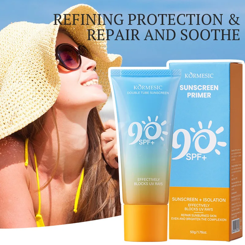 KORMESIC Double Tube Sunscreen Face Body Solar Blocker Whitening Creams Moisturizing Anti-Aging Facial Sunscreen Suntan Lotion