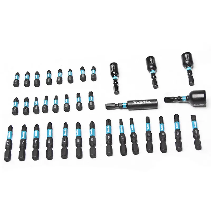 Imagem -03 - Makita-elétrica Impacto Chave de Fenda Bits Parafuso Hexagonal Batch Head Grupo Acessório Ferramenta Elétrica Luva E06638 35 Pcs