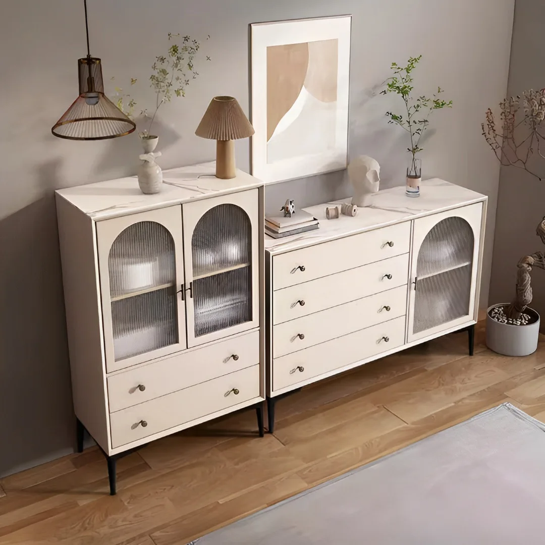 French floor cabinet Household European locker Side cabinet Painted simple floor cabinet Office decorative low