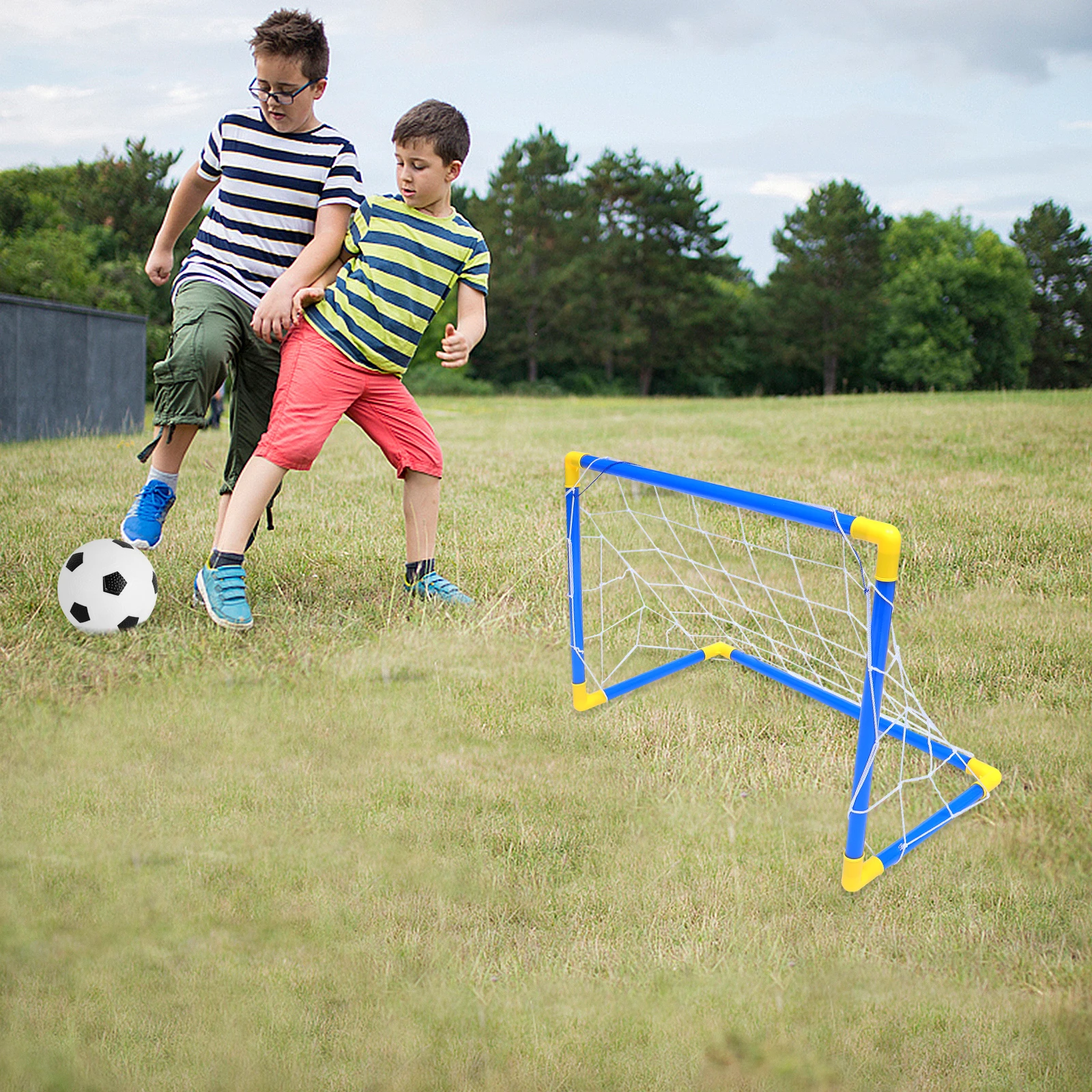 Porta da calcio per bambini da 60 cm Carta in PVC Rete pieghevole Giocattoli sportivi all'aria aperta Gioco di allenamento Regalo Attività genitore-figlio Parco da spiaggia