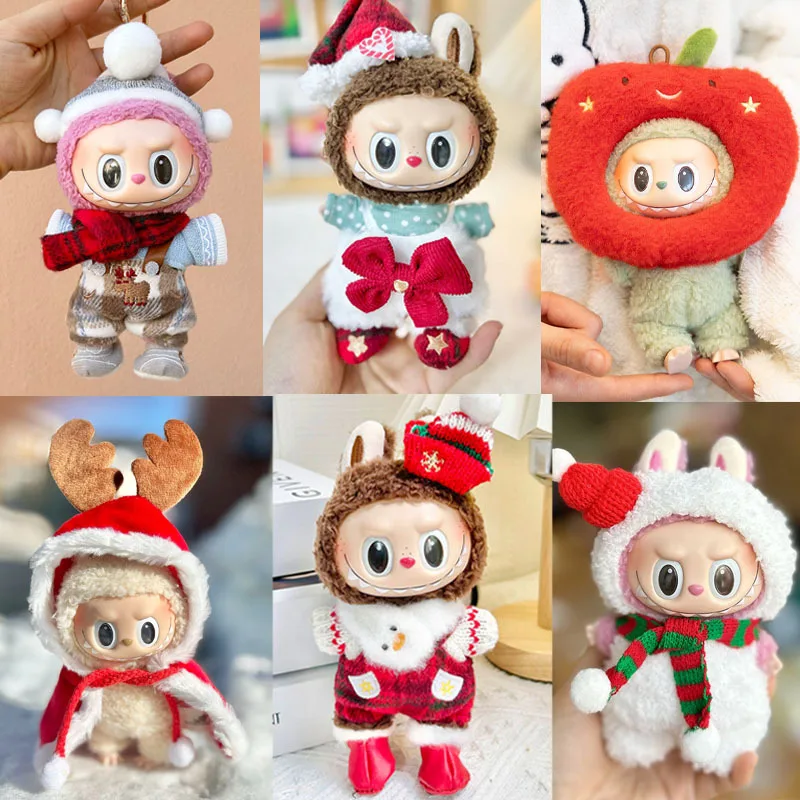 

17cm Labubu Doll Clothes 7 New Styles for Christmas Hoodies Doll Clothes Cute Korea Kpop Exo Labubu Outfit Kawaii ﻿DIY Girl Gift