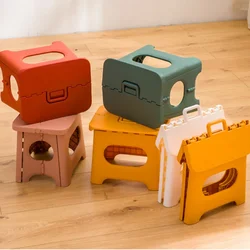 Portable Plastic Folding Stool Multi Purpose Cartoon Children's Stool Stepstool Outdoor Hiking Fishing Foldable Stool Chair WF