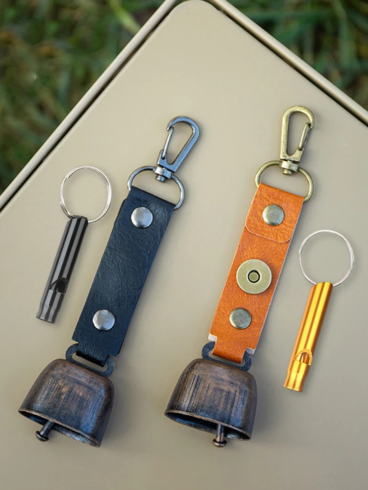 جرس الدب مع مجموعة صافرة مع كاتم الصوت المغناطيسي جرس طارد الدب معلق جرس الدب التخييم في الهواء الطلق المشي لمسافات طويلة معدات الطوارئ #6