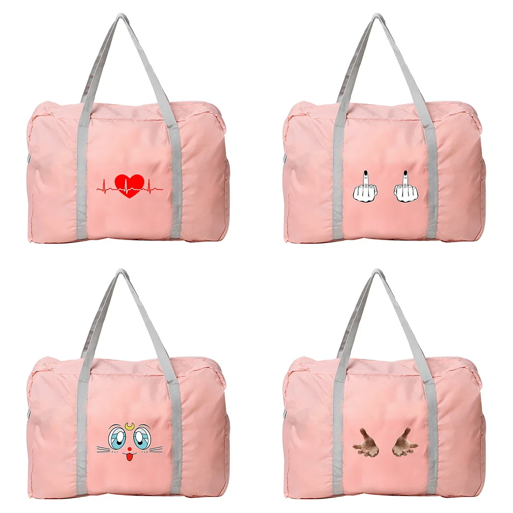 

Travel Handbag Lightweight Large Capacity Clothing Storage Chest Pattern Printing Series Essential for Holiday Outings