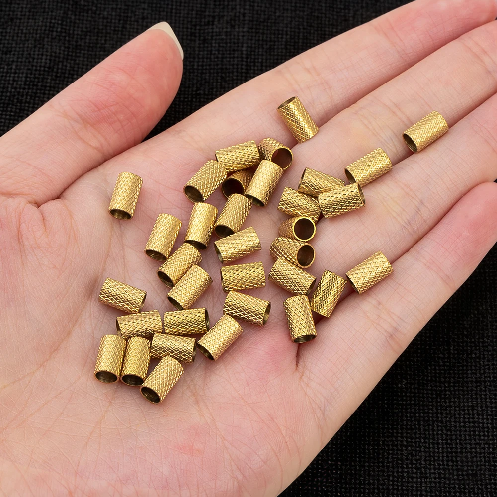 10/20pcs Stainless Steel Big Hole Tube Beads Gold color Spacers Beads For DIY Handmade Jewelry Making Bracelet Necklace Supplies view 3