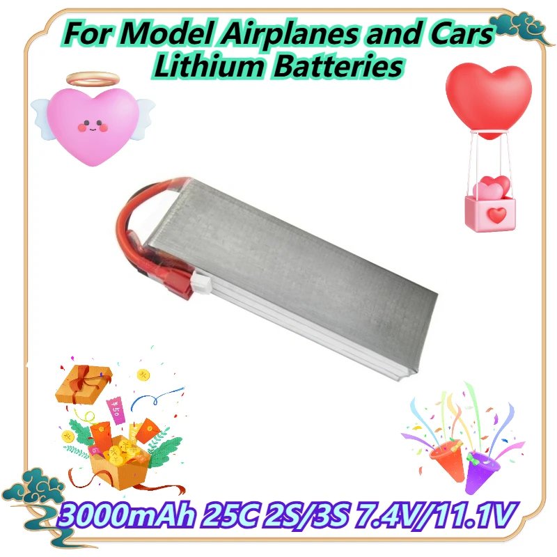 

3000mAh 25C 2S/3S 7.4V/11.1V For Model Airplanes and Cars Lithium Batteries