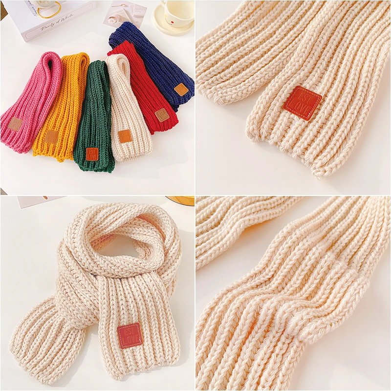 2022 Autumn and Winter Children Cute Soft Scarf Baby Sweet Scarf Boys Girls Cotton Warm Windproof Triangle Scarf Kids Gift