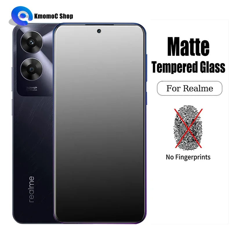 Matte Tempered Glass Film For Realme Note 60 50 C63 C61 C65 C67 C55 C53 C51 4G 5G Anti Fingerprint Screen Protector