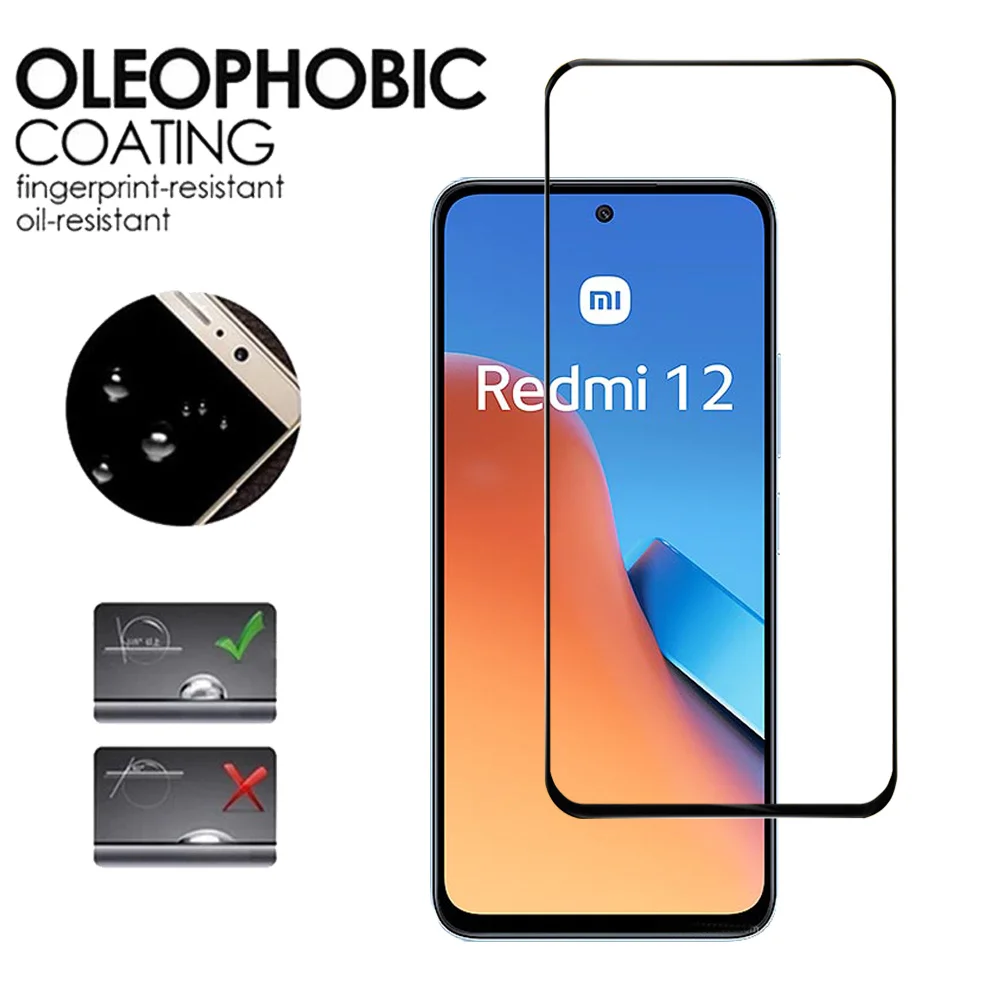 HD Protective Glass For Xiaomi Redmi 12 Screen Protectors Redmi Note 13 12 Pro 4G 5G Tempered Glass & Camera Lens Film Redmi12 Note 12S Pelicula