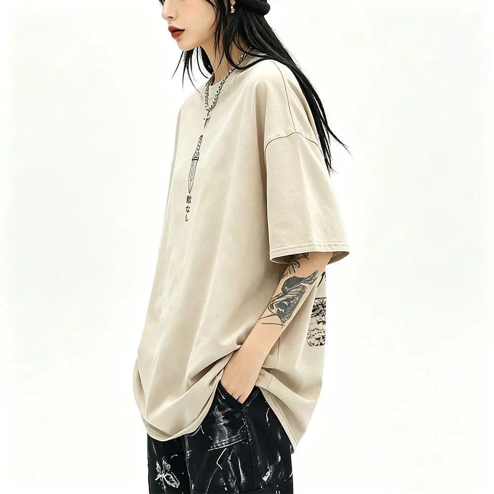 

Washed Vintage Anime Vinland Saga Thorfinn Double Sided Print T Shirt Men Women Manga Casual Oversized T-shirts Male Streetwear