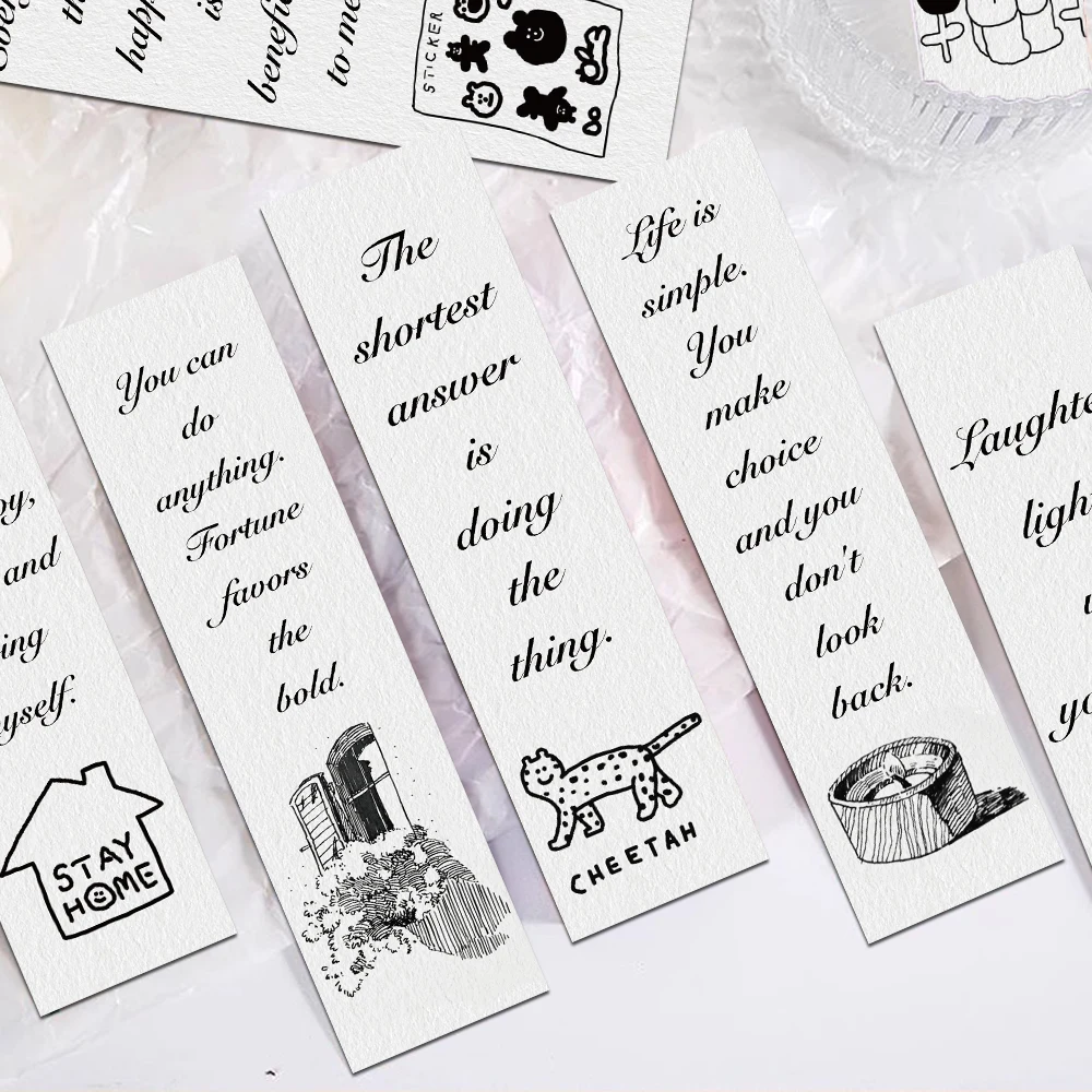 30 قطعة أبيض وأسود ملهمة الإنجليزية الإشارات المرجعية قراءة صفحات الكتب الشرح القرطاسية لوازم ورقة بطاقات الهدايا الإبداعية