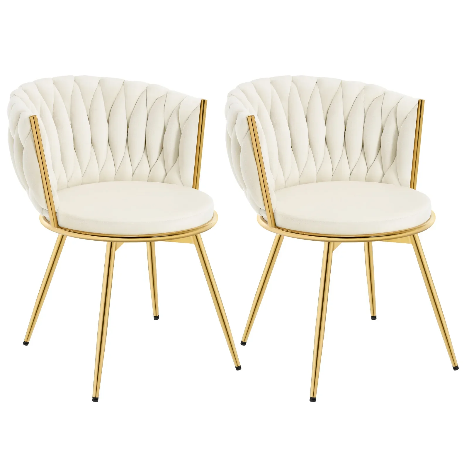 WOLTU 2 unids/set sillas giratorias para comedor con patas de Metal sillas de comedor de terciopelo silla de ocio ergonómica giratoria para sala de estar
