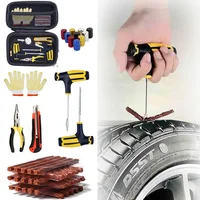 Kit de reparación de neumáticos de coche, herramienta de tachuelas con tiras de goma, juego de herramientas de tapón de punción, sin pegamento, reparación de automóviles y motocicletas, película para neumáticos