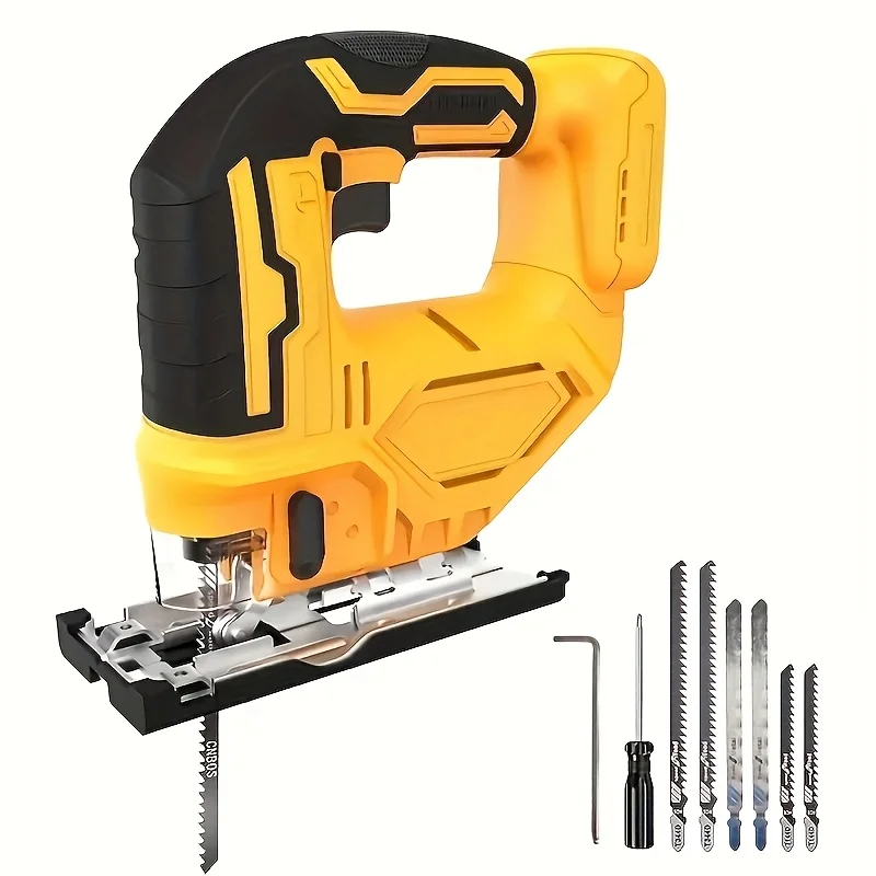 منشار كهربائي لاسلكي، أداة منشار كهربائي متوافقة مع بطارية ديوالت 20 فولت، ضوء عمل LED وزر أمان، 4 شفرات، Bl بدون أدوات #2