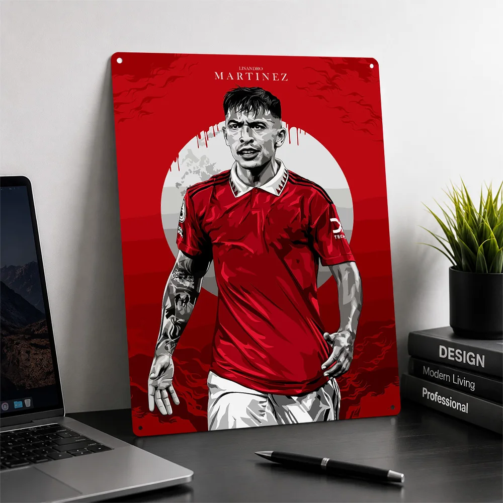 Lisandro Martinez Football Art Poster Sports Wall Art Personalized Vintage Metal Sign for Man Cave Gym Fan Gift Room Decoration
