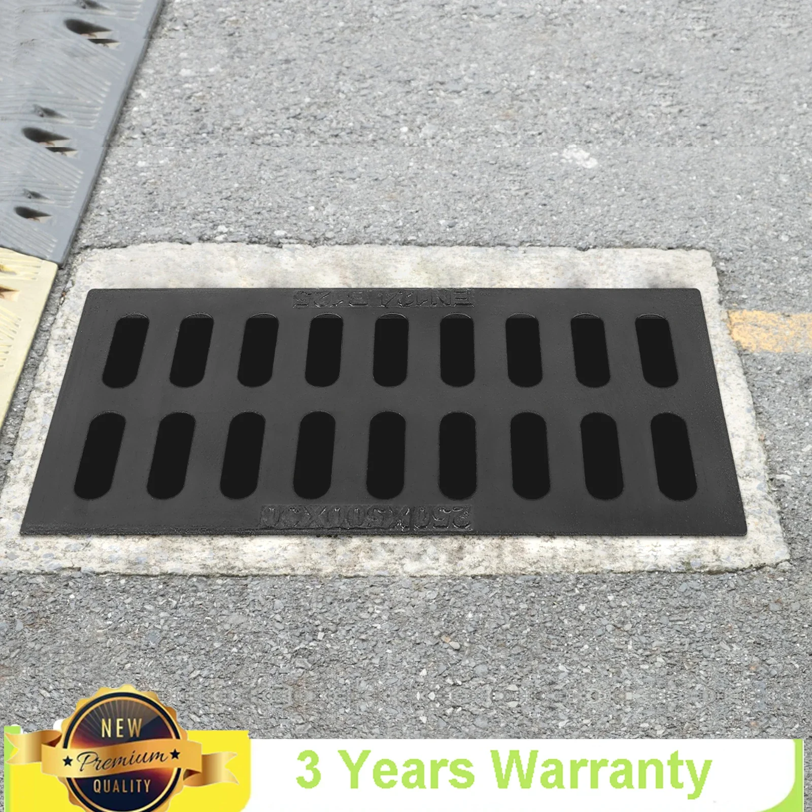 Metal Rectangular Groove Drainage Grille with 2T Load-bearing Capacity,Outdoor Sewer Cover for Courtyards, Gardens, Parking Lots