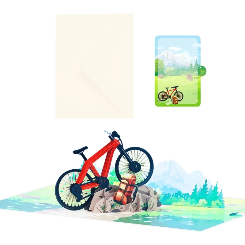 3D-Mountainbike-Grußkarten-Set für Nachrichten und Geschenke, 3XUF – Detail 1