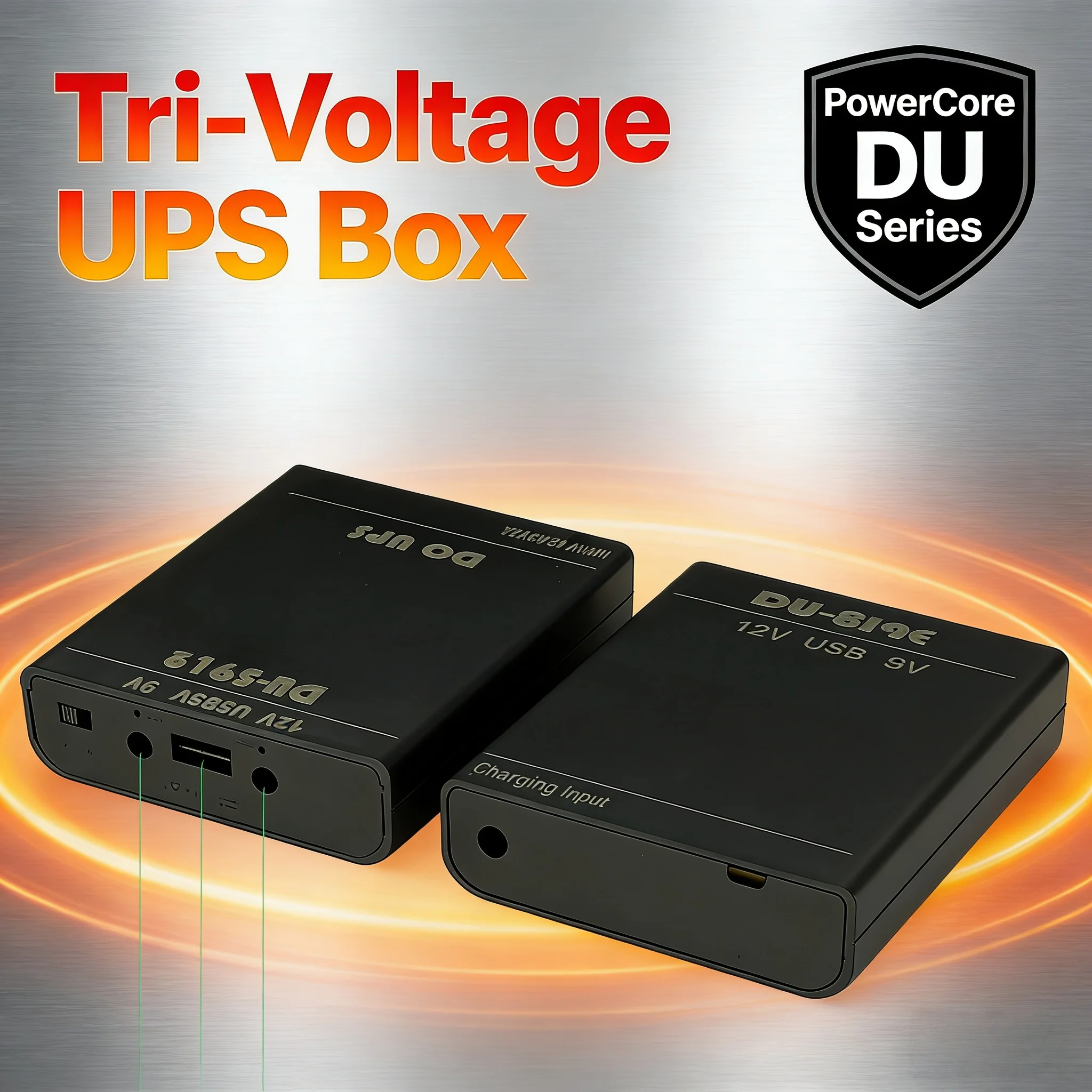 Winter UPS Power Supply Box 5V/9V/12V, Safe Auto Switching Replaceable Battery Case, DC Backup for Home Devices (No Battery)