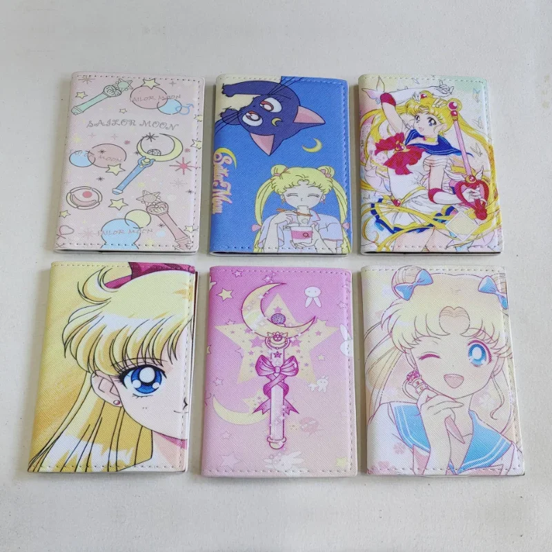 Sailor Moon Tsukino Usagi Anime Cartoon Passport Holder ID Folder Travel Passport Case Student Cosplay Bus Holder Kids Gifts