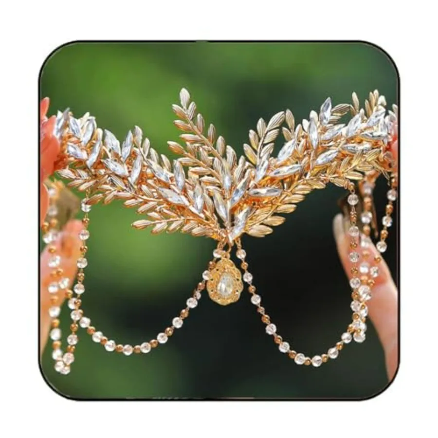 

Leaf Headband Crown Gold Leaves Headpiece Head Chain Prom Bridal Hair Accessories for Women