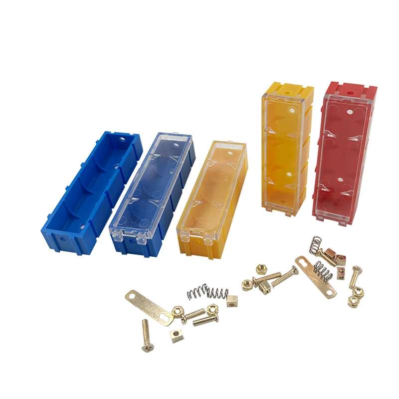 2PC Spliceable 18650 1S battery box DIY  parallel base solderless gold-plated copper pillar supporting high current battery case