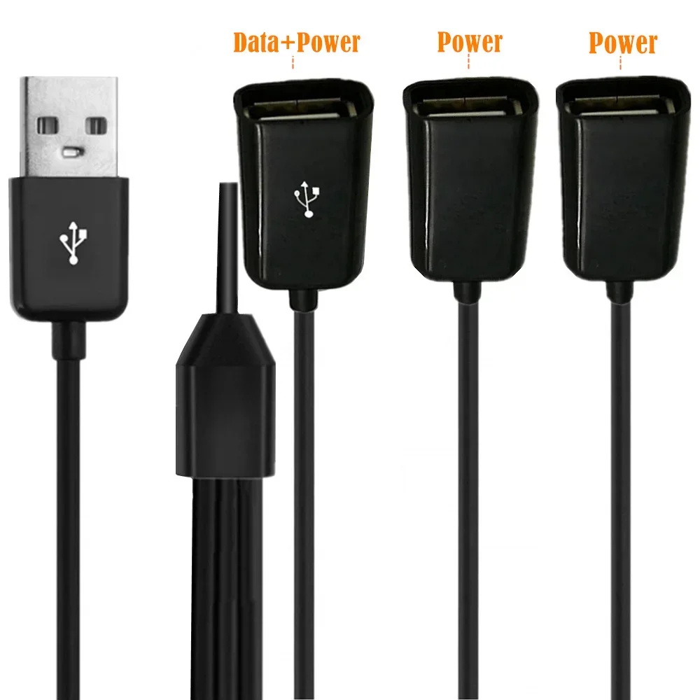 Câble d\'extension USB 3 en 1, 1m 0.3m, charge rapide 3A, câble séparateur Y, 1 à 3 rettes