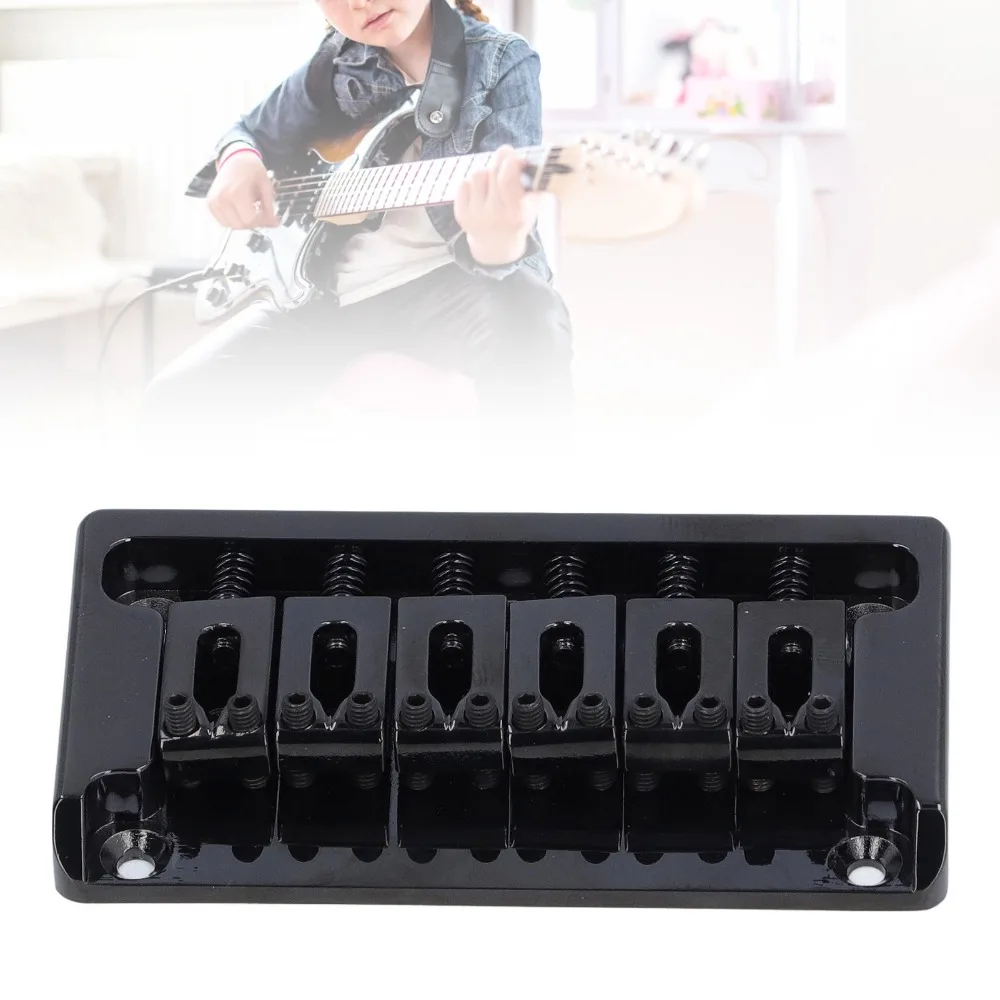 Zinc Alloy Electric Guitar Bridge Black/Silver/Golden Enhanced Tuning Stability Hardtail Guitar Bridge 52.5mm Width