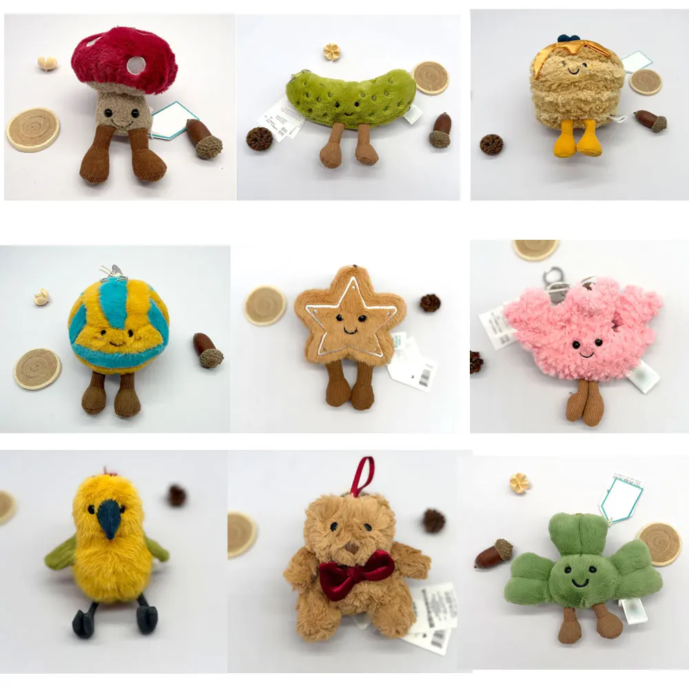 

JC Adorable Plush Bag Charms & Keychains — Flower Bunny and Popcorn Toys — Children's Birthday & Christmas Gifts
