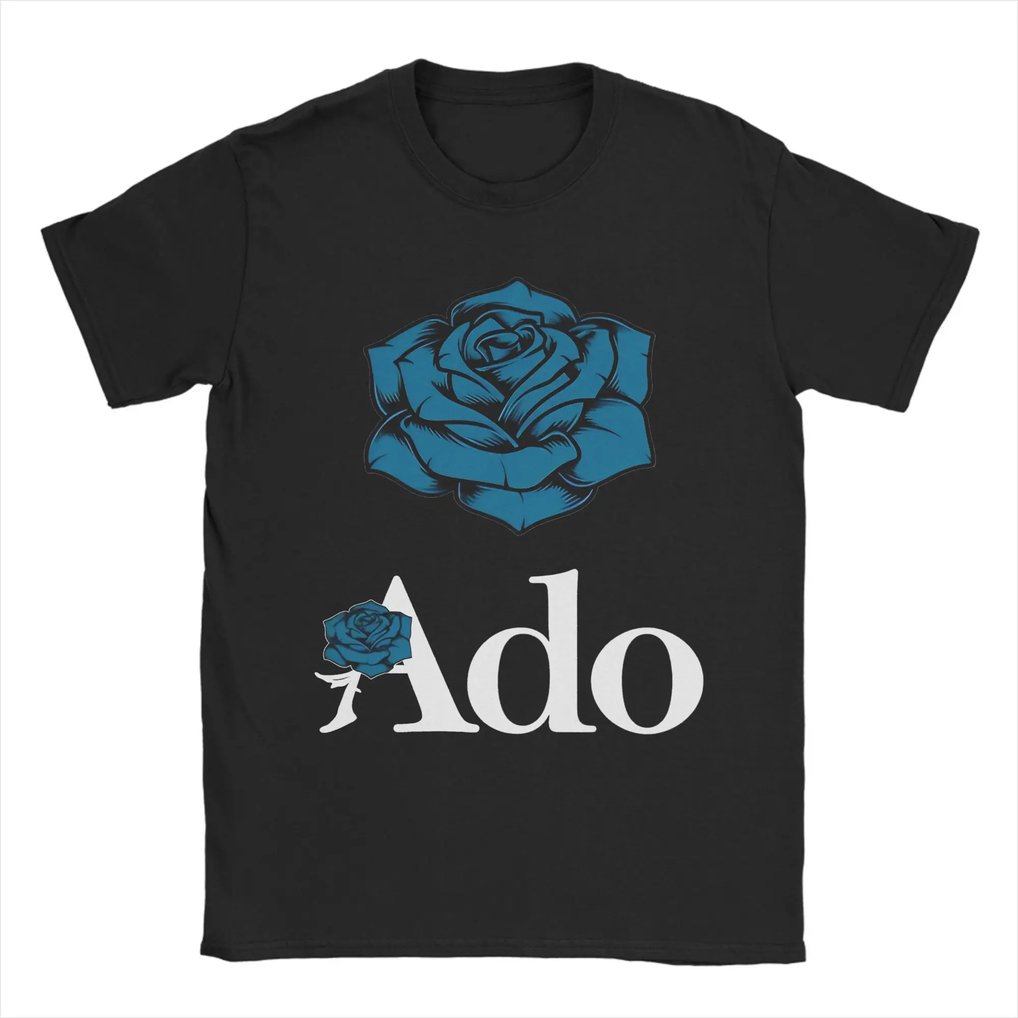 

Футболки с принтом Ado Blue Rose, мужские хлопковые летние топы с короткими рукавами в стиле готики Jrock, эстетические летние топы с круглым вырезом