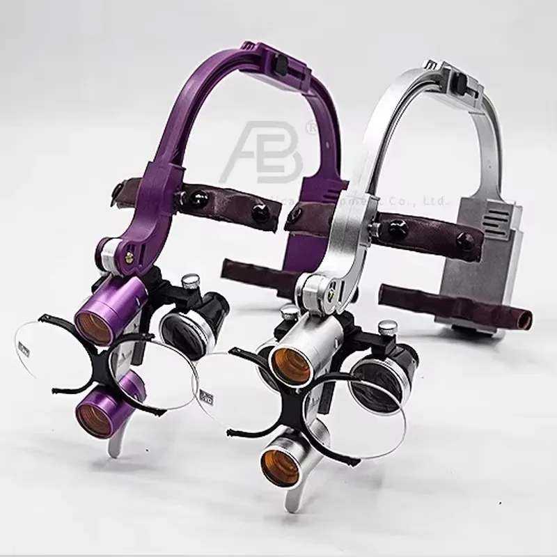 Hot Sale 2.5X 3.5X Purple Headlamp 5W Medical Loupes Magnifier Wireless Headlight for Operation
