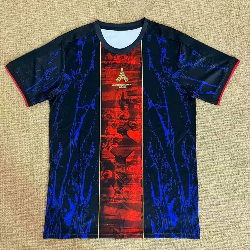 2025 رجل PSG خاص قصير الأكمام التدريب زي كرة القدم قميص كرة القدم موتو الباريزيون أبطال أوروبا جيرسي المحملة القمم #1