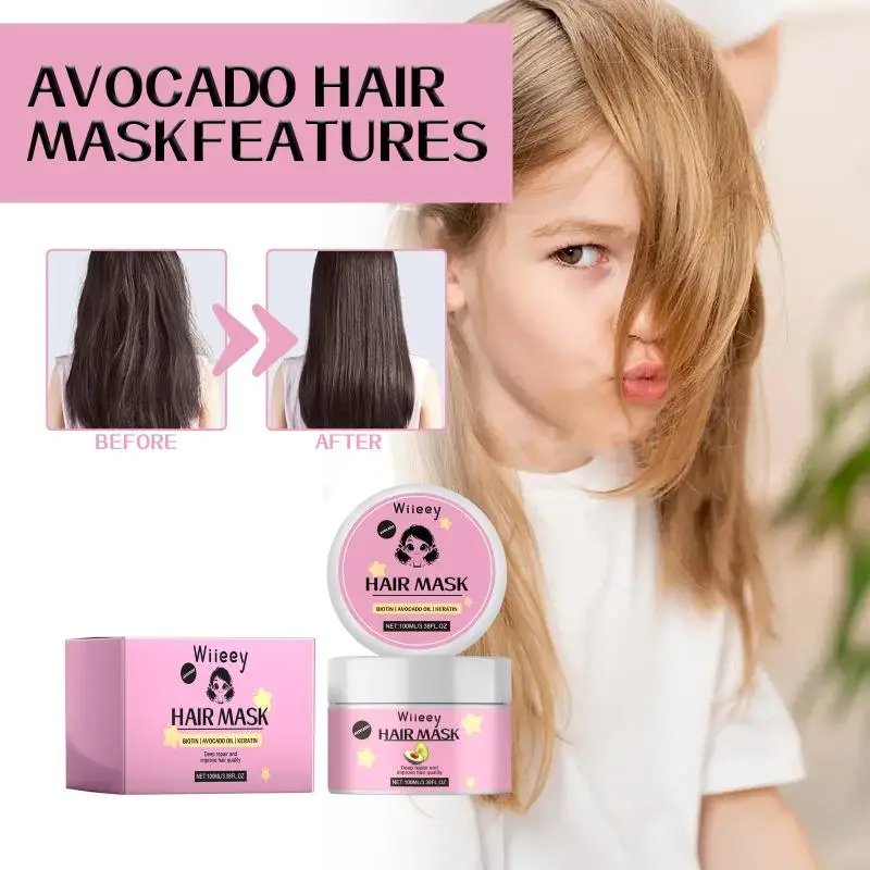 Avocado Nourishing Hair Mask Bright Smooth Hair Nourishment Moisturizing Frizz Split Hair Repair Hair Mask Care