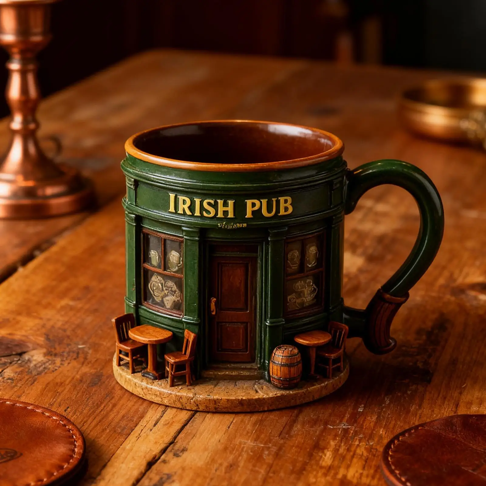 

Funny Mugs Novelty 300ml Resin 3D Desk Decor Irish Pub Tea Mug Coffee Cups For Water Beer Beverage Home Travel Bar St Patrick's