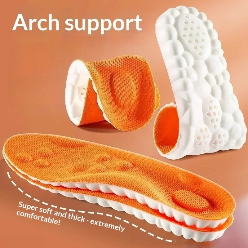 Latex Sport Insoles Soft High Elasticity Shoe Pads Orthotic Breathable Deodorant Shock Absorption Cushion Arch Support Insole