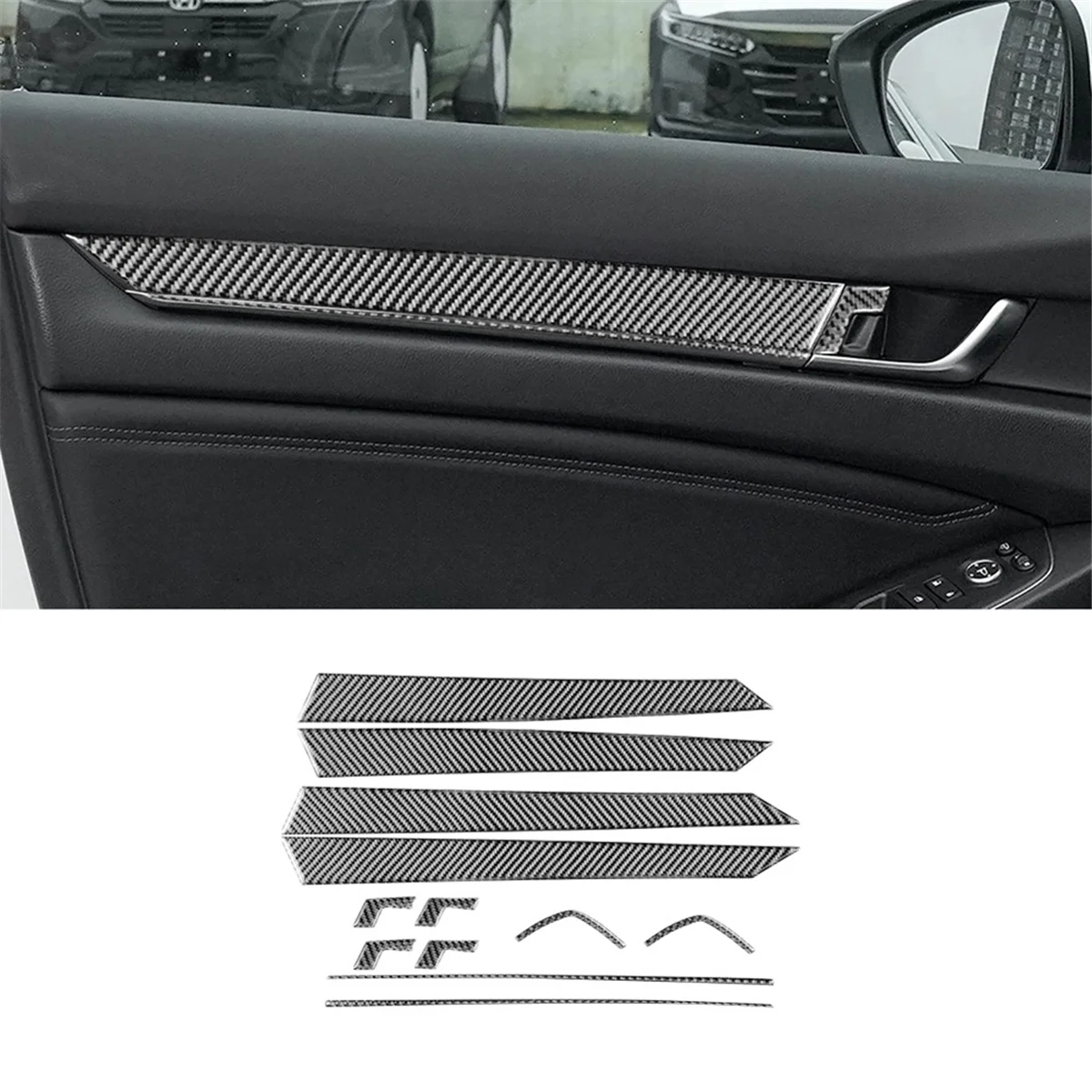 Carbon Fiber for Honda Accord 10th 2018-2022 Car Door Panel Cover Trim Interior Accessories