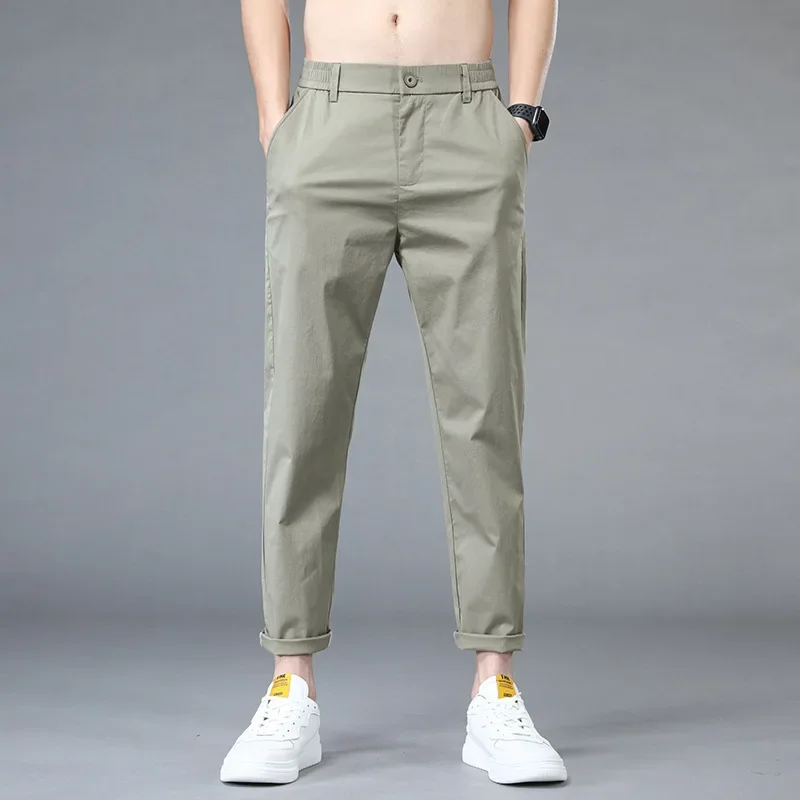 الحرير الجليد السراويل الرجال تسع نقاط فضفاضة السراويل الطويلة سراويل تقليدية رجالية الصيف رقيقة أربعة مواسم يمكن ارتداء الكبار شهم الترفيه