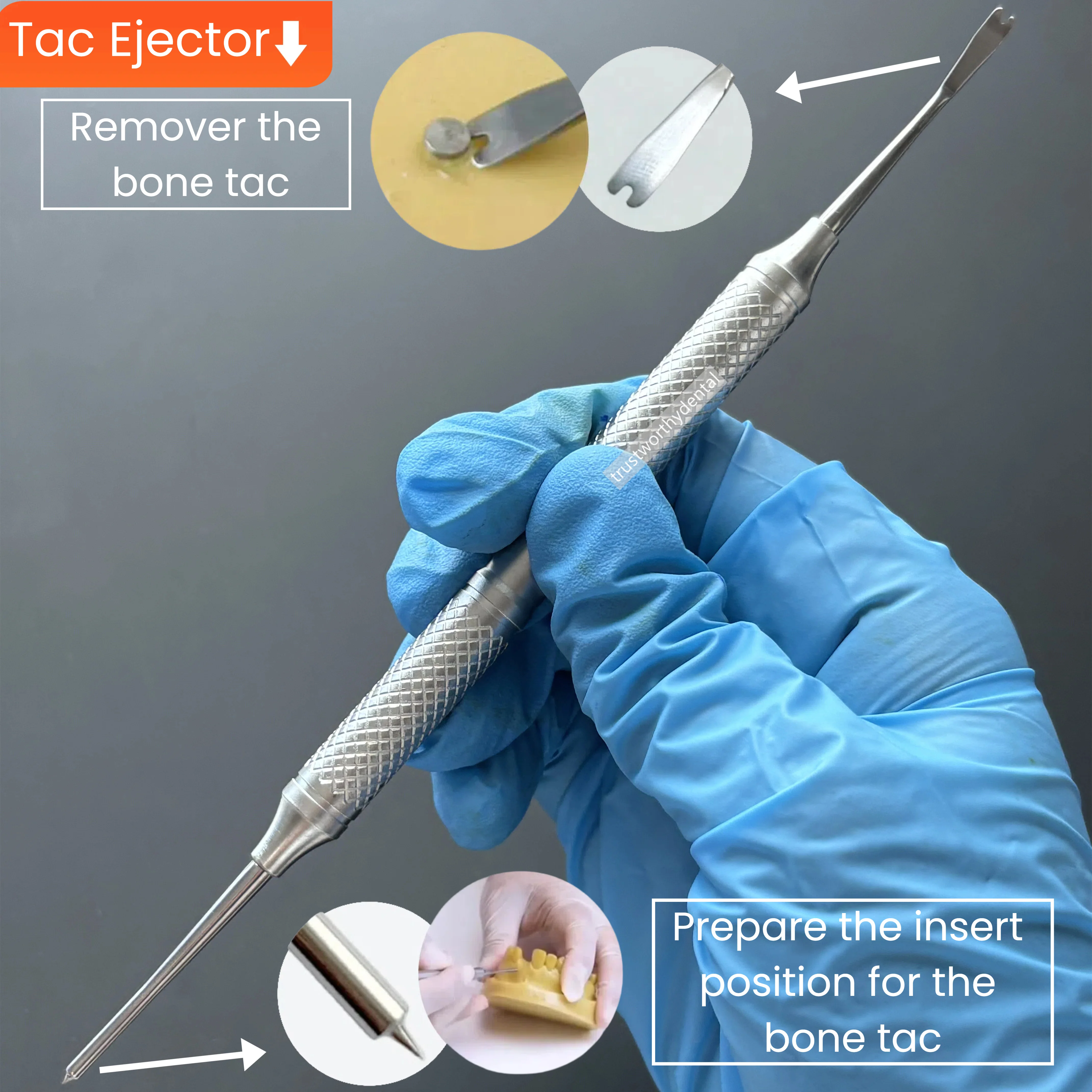 Dental GBR Bone Tack Membrane Fixation Tac Kit Titanium Driver Pin Case Alloy Fixation Stabilization Flat Headed Nail 3.75mm 5mm