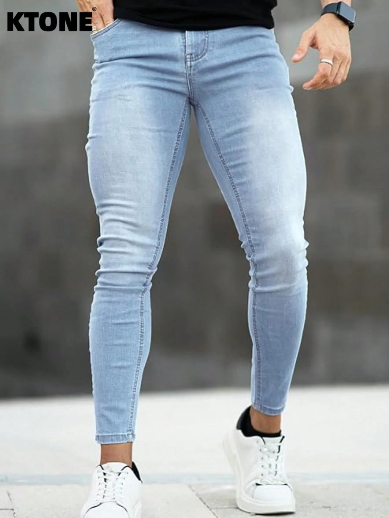 

Light Retro Blue Slim Jeans For Man Y2K Drip For Dating Original Denim No accessories or belts included