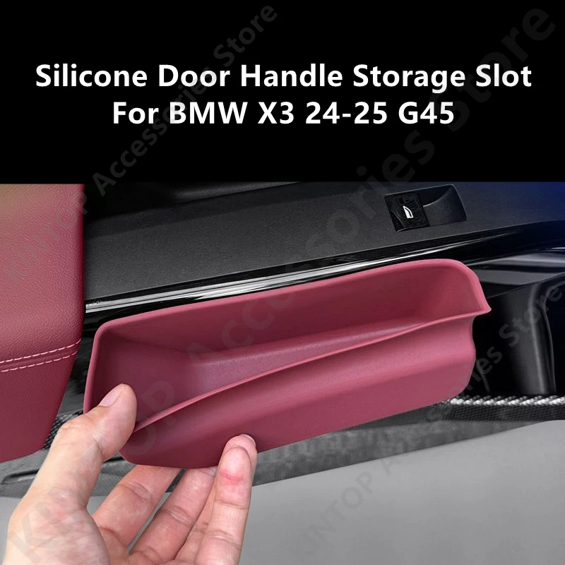 For BMW X3 24-25 G45 Silicone Door Handle Storage Slot,Car Interior Decoration Modification Protection Accessories Refit